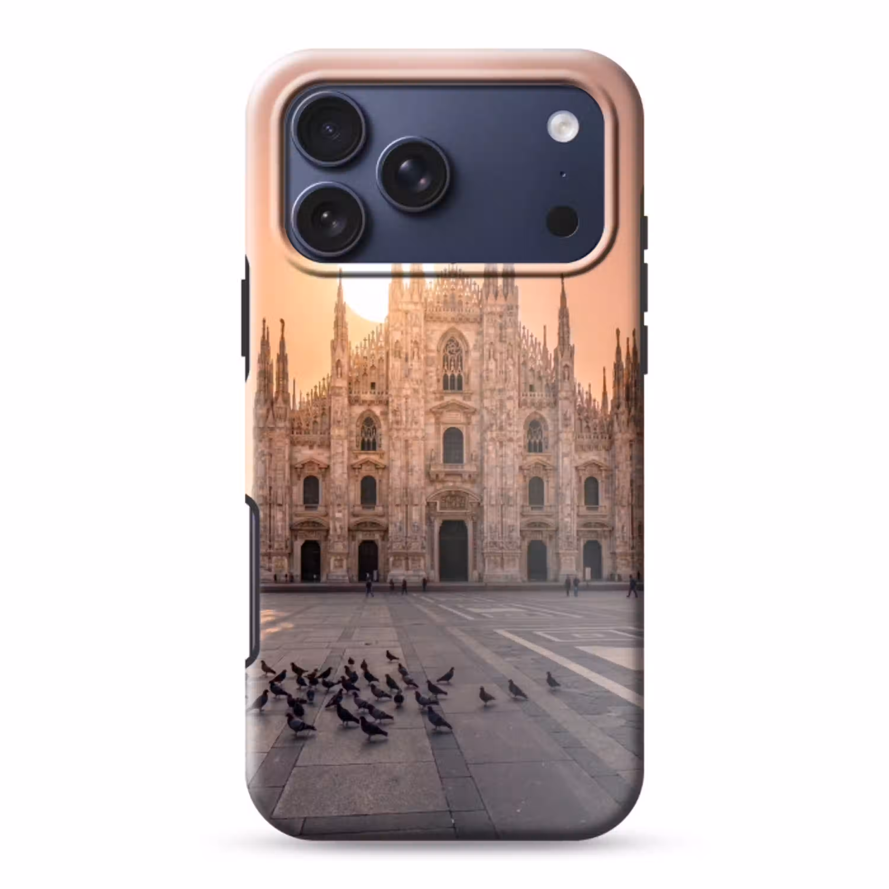 Architectuur - Milaan - Plein - Zonsopgang - Oranje Toughcase MagSafe Apple iPhone 17 Pro Max klein -3d