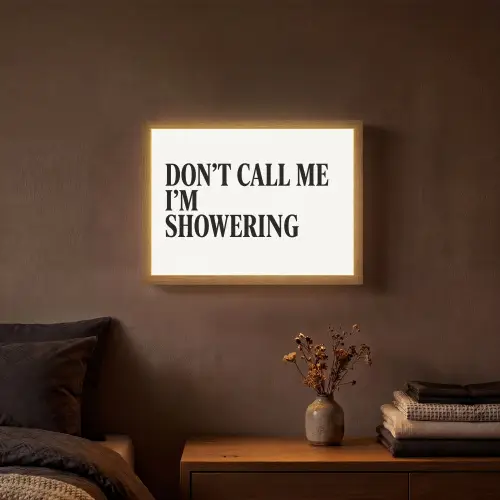 Tekst - Modern - Zwart - Wit Light Box met batterij (Wandlamp) middel -sfeer4