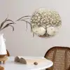 Boom - Beige - Goud - Verflook - Grijs Wandcirkel kunststof plaat 5mm dik klein -sfeer4