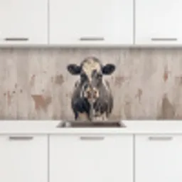 Koe - Portret - Dieren - Modern keuken achterwand 2 middel -3d