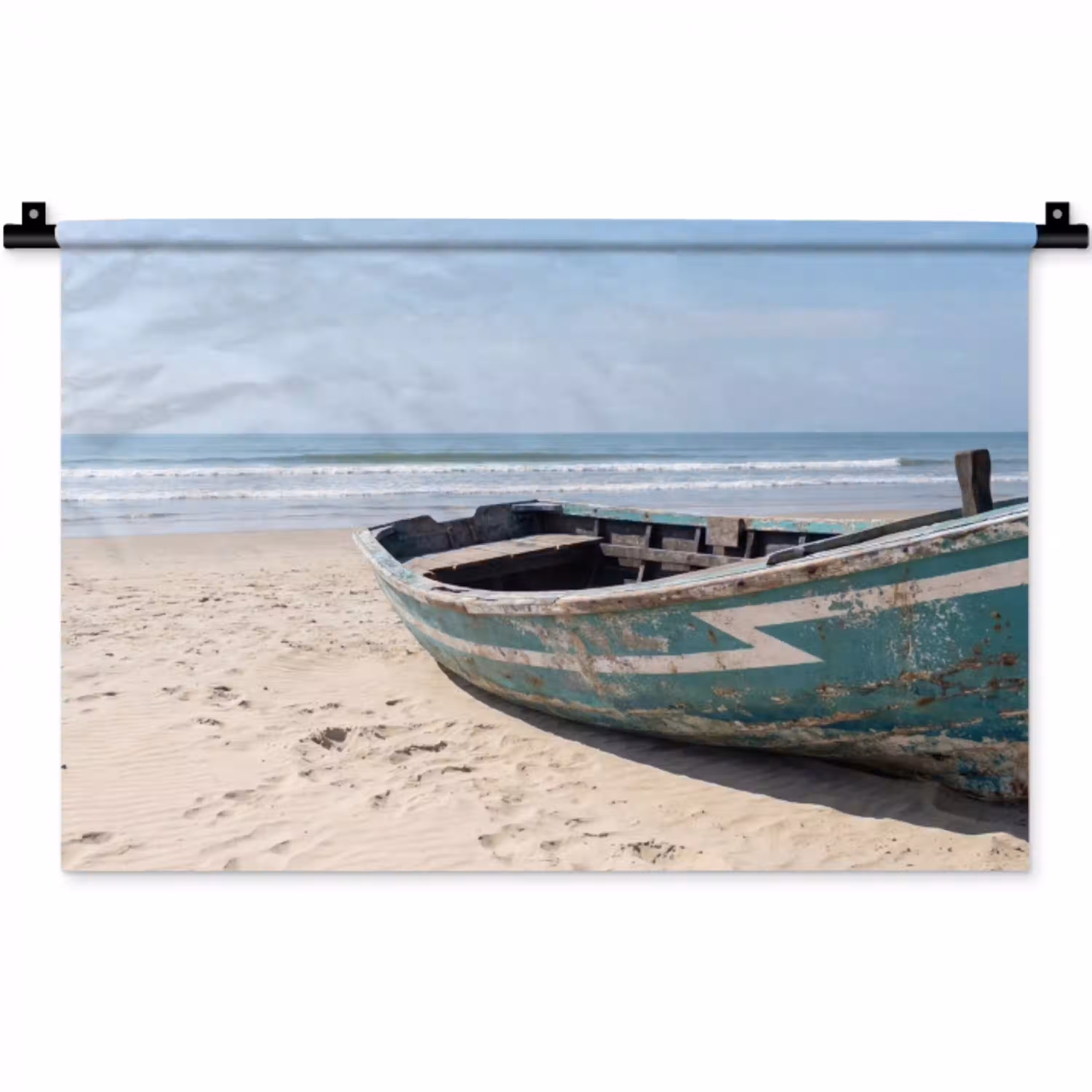 Boot - Zandstrand - Zee Wandkleed katoen klein -zz3d