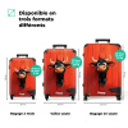 Zwarte stier steekt kop door rode schuurdeur NBS - Handbagage koffer - Kinderen Unisex middel zzzzzzVergelijking_3FR