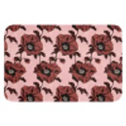 Bloemen - Retro - Rood Badmat klein 997 -3d