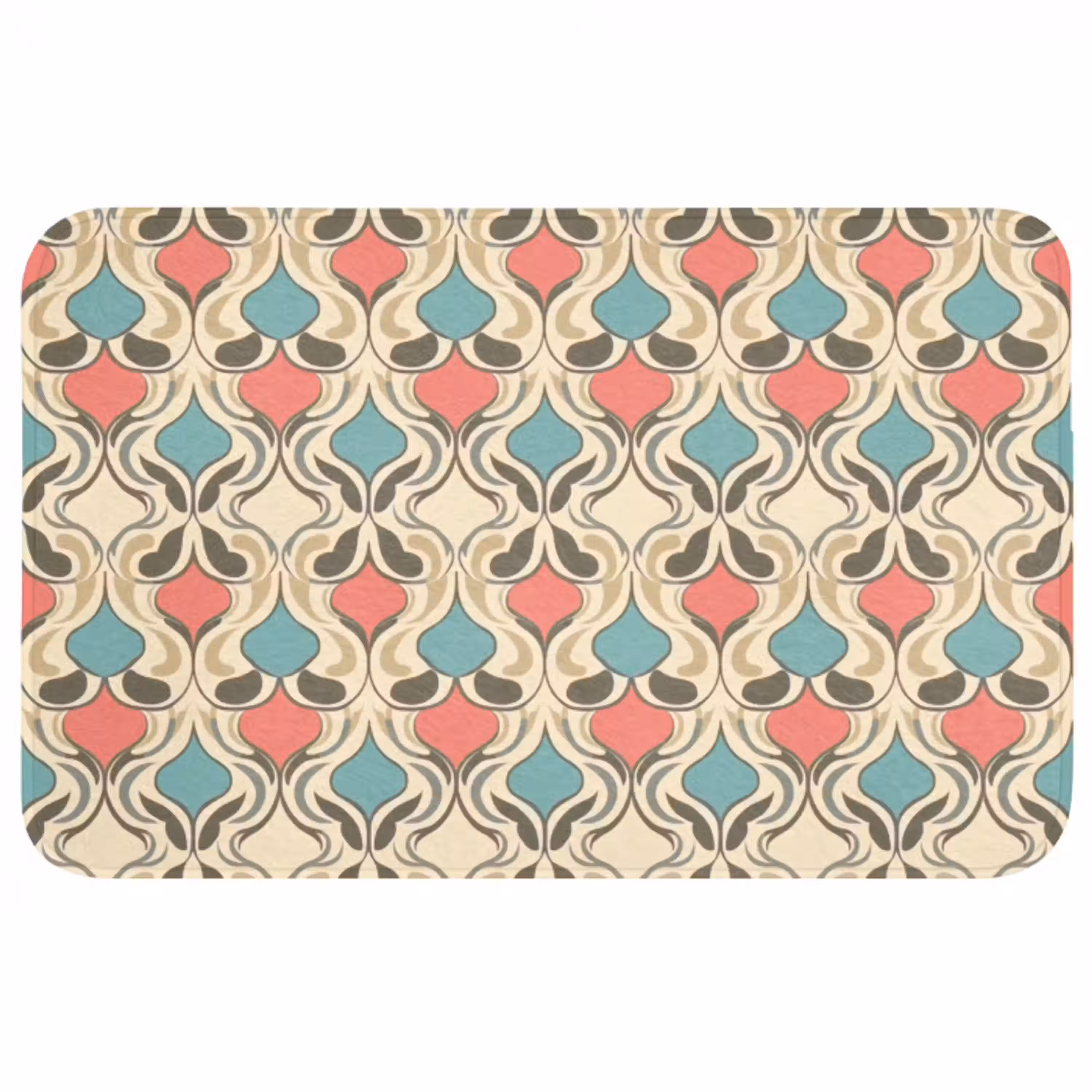 Barok - Retro - Kleurrijk Badmat middel 997 -3d