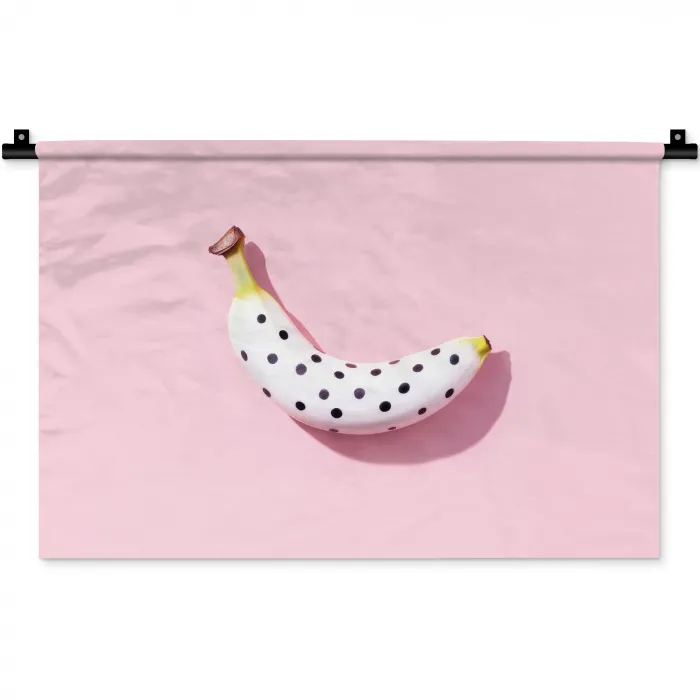 Banaan - Stippen - roze Wandkleed katoen klein -zz3d