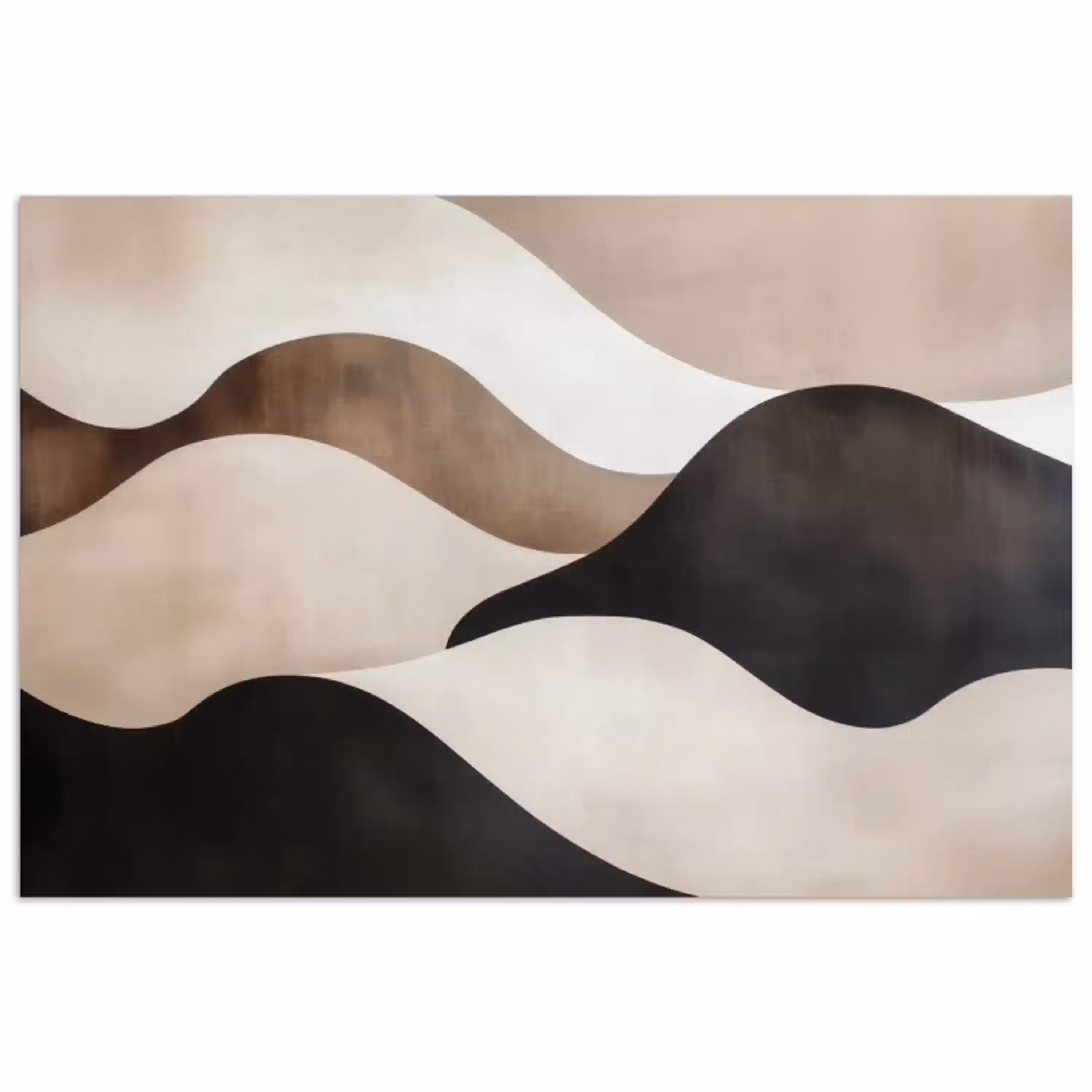 Golven - Abstract - Beige poster papier klein -3d