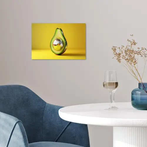 Avocado - Discobal - Geel - Glitter poster papier klein -sfeer3