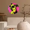 Hond - Zonnebril - Roze - Art Wandcirkel behangsticker klein -sfeer1
