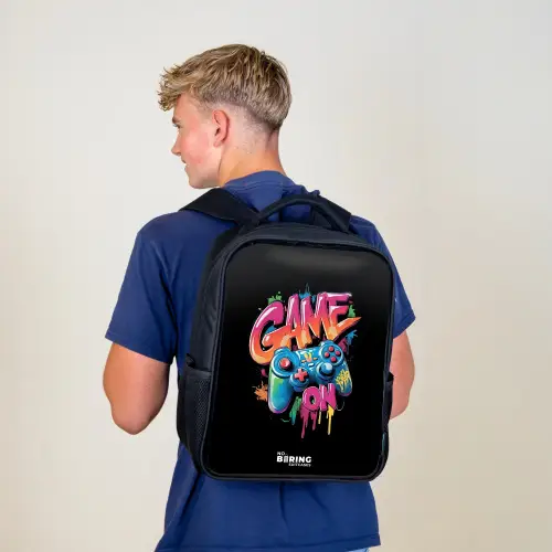 Game - Controller - Graffiti - Neon Rugzak - Zwart middel -sfeer8