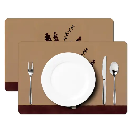 Minimalistisch - Vaas - Bloemen - Bruin Placemat vinyl groot -zzsfeer2_Kitchenyeah-website