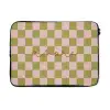 Patroon - Geblokt - Olijfgroen - Amore laptophoes neopreen klein -3d