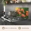 Bloemenveld - Zonnestralen - Oranje keuken achterwand spatscherm klein -usp_NL