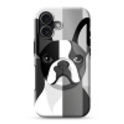 Buldog - Zwart - Abstract - Vlakken Toughcase MagSafe Apple iPhone 17 klein -3d