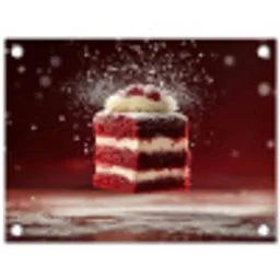 Rode - Velvet - Taart - Eten tuinposter los doek klein -3d