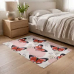 Vlinders - Retro - Kleurrijk Vloerkleed Rechthoek klein 1091 -atmosphere_sfeer3_global