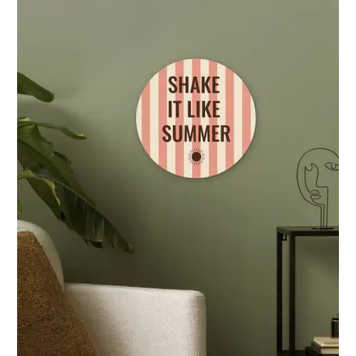 Zomer - Quote - Strepen Wandcirkel plexiglas klein -sfeer3