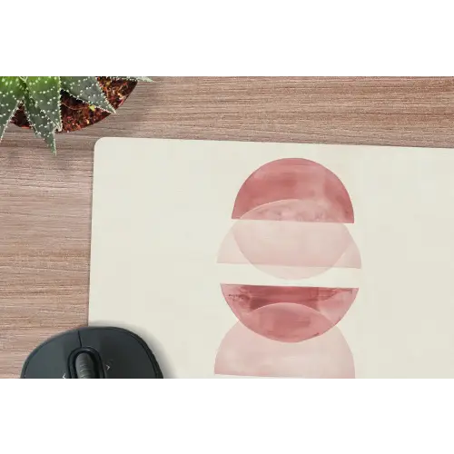 Minimalistisch - Cirkels - Roze muismat rubber klein -closeup