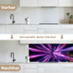 Lichtsnelheid - Ruimte - Roze - Paars keuken achterwand 2 middel -voor-na_DE