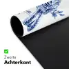 Vogel - Delfts blauw - Illustratie - Bloemen Muismat XXL klein -sfeer2