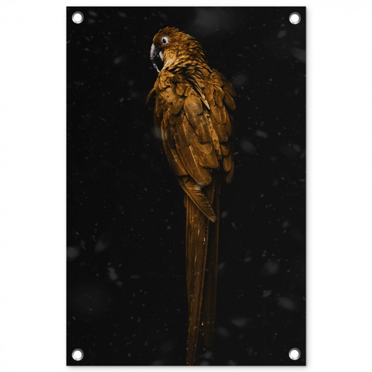 Vogel - Goud - Papegaai tuinposter los doek klein -3d