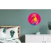 Haan - Kleurrijk - Kimono - Roze Wandcirkel aluminium klein -slaapkamer