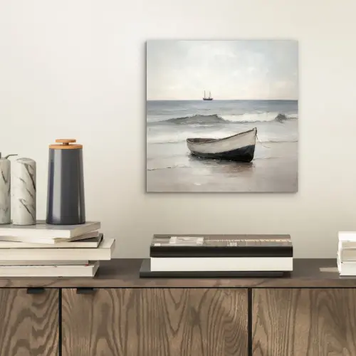 Roeiboot - Zee - Horizon aluminium wit klein -sfeer1