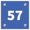 Kobaltblauw - Traditioneel Naambord Vierkant klein -3d