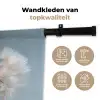 Paardenbloemen - Pluisjes - Wit Wandkleed katoen middel -sfeer2