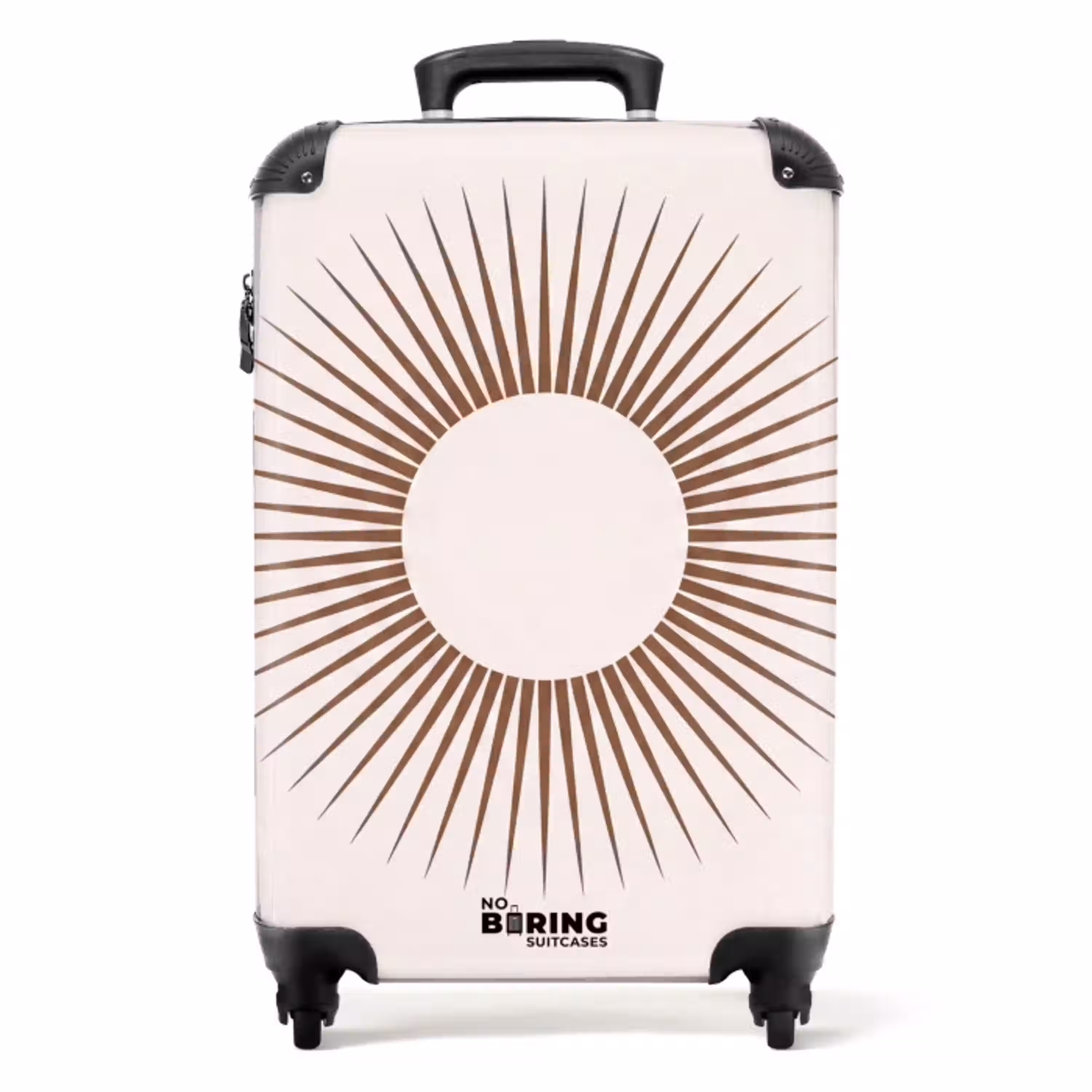 Abstract - Zon - Symbool - Modern - Beige NBS - Handbagage koffer - Volwassenen Unisex middel -productfoto_recht