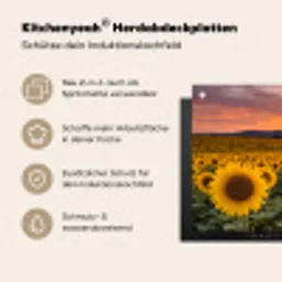 Zonnebloemen - Heuvellandschap - Geel Inductie beschemer met haakjes klein -ky-usp-de