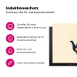 Theepot - Kleurrijk - Bloemen Inductie beschermer vinyl 3mm klein -zzzzzzz-lf-ups