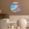 Bloemenweide - Zee - Zomers Akoestische PET Vilt - Rond klein -sfeer1