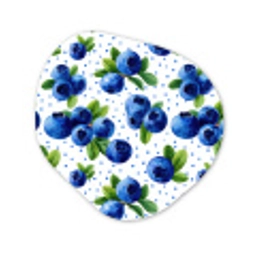 Bessen - Patroon - Blauw Wandcirkel Organisch Forex 3mm klein 629 -3d