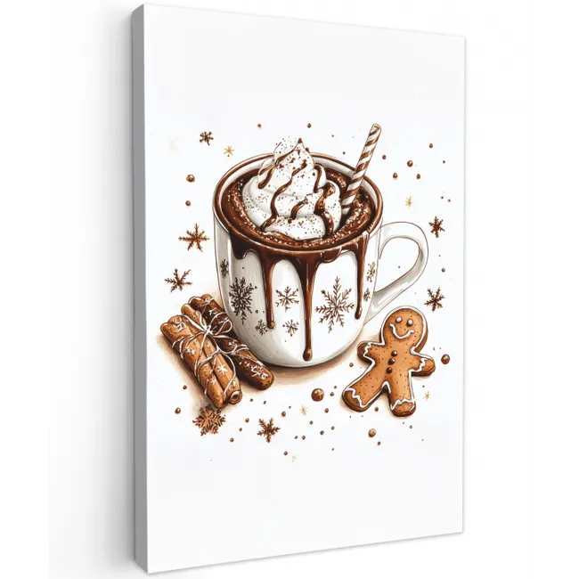 Chocomel - Decoratie - Koek - Winter - Kerst Tuinposter op houten frame 2 cm dik middel -3d