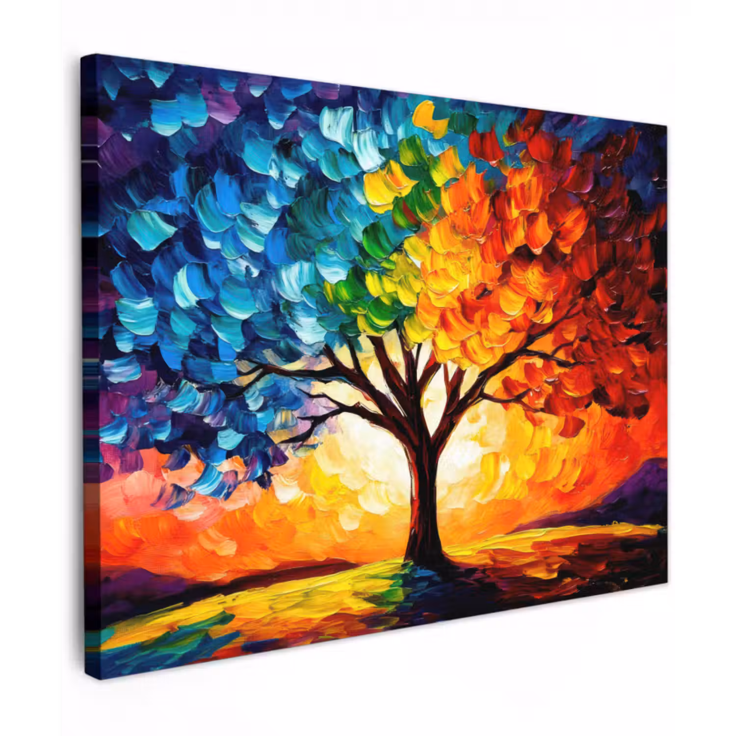 Leinwandbild - Baum - Kunst - Natur - Sonnenuntergang