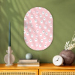 Spookjes - Patroon - Roze Wandcirkel Ovaal Forex klein 630 -sfeer2