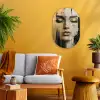 Abstract - Goud - Gezicht - Lippen Wandcirkel Ovaal Forex klein -sfeer4