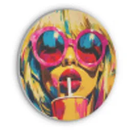 Zonnebril - Roze - Vrouw - Rietje Akoestische PET Vilt - Rond klein -3d