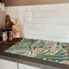 Patroon - Kleurrijk - Sierlijk - Groen Inductie beschermer vinyl 3mm klein -sfeer3