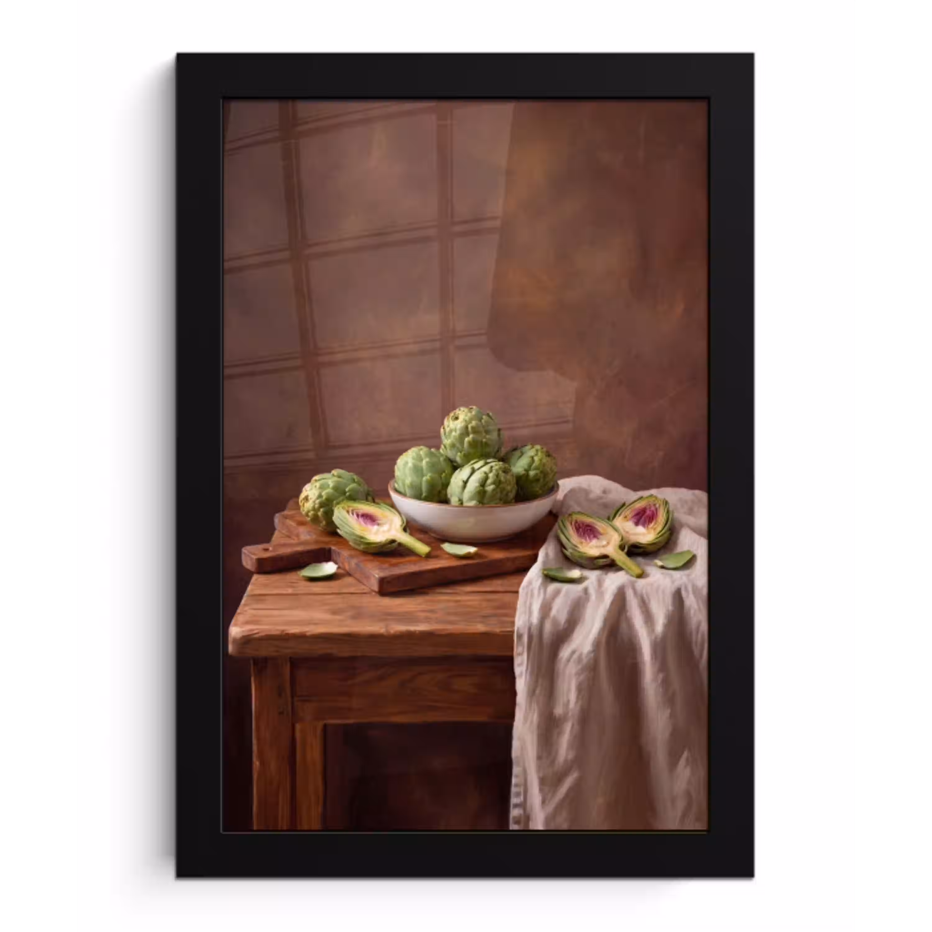 Groenten - Artisjok - Keuken fotolijst zwart zonder passe partout klein -3d