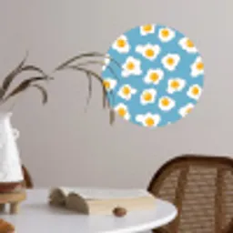 Eieren - Dooiers - Blauw Wandcirkel behangsticker klein 186 -sfeer3