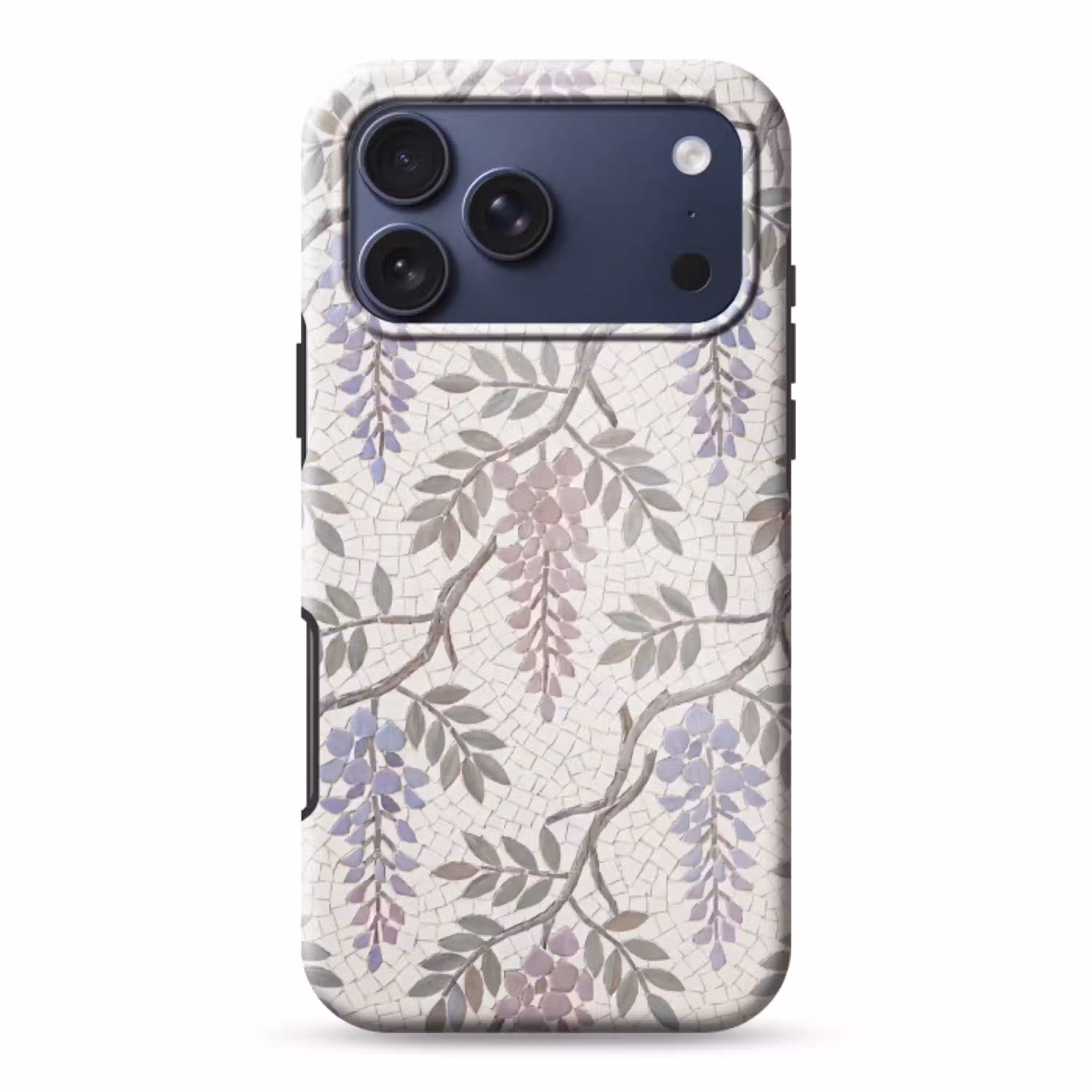 Bloemen - Mozaïek - Natuur - Patroon - Paars Toughcase MagSafe Apple iPhone 17 Pro Max klein -3d