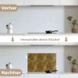 Organisch - Lijnen - Goud keuken achterwand spatscherm klein 900 -voor_na_DE