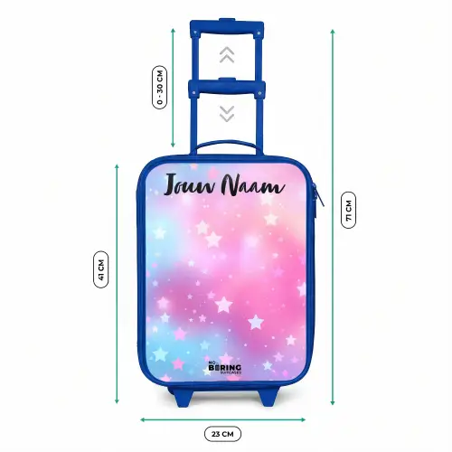 Sterren - Roze - Blauw Kinderkoffer - Blauw klein -productfoto_formaten