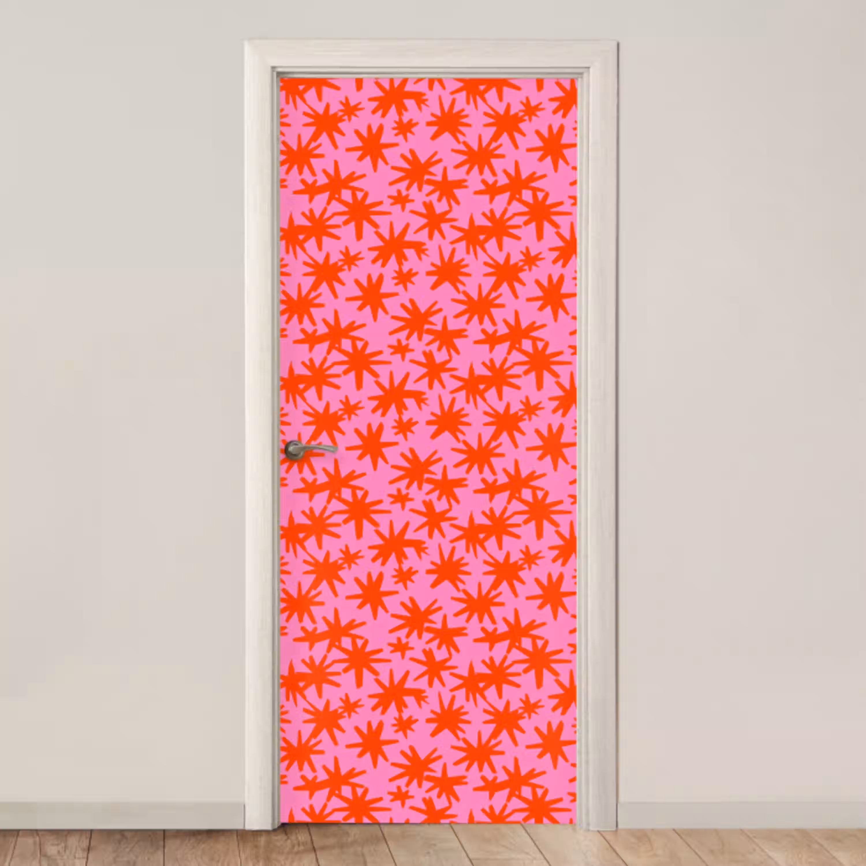 Modern - Sterren - Roze deurposter klein 289 -3d_beige