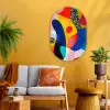 Vormen - Abstract - Stippels - Blauw Wandcirkel Ovaal Glas middel -sfeer4