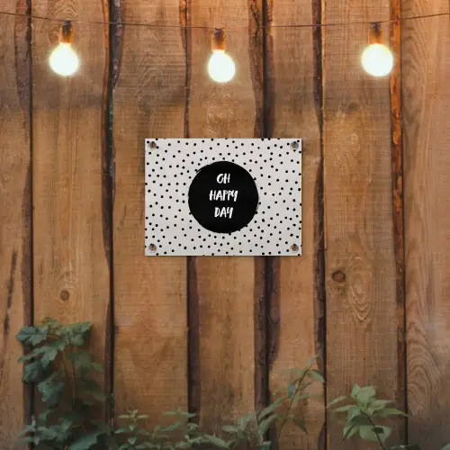 Quotes - Gelukkig - Tekst - Oh happy day tuinposter los doek klein -sfeer1