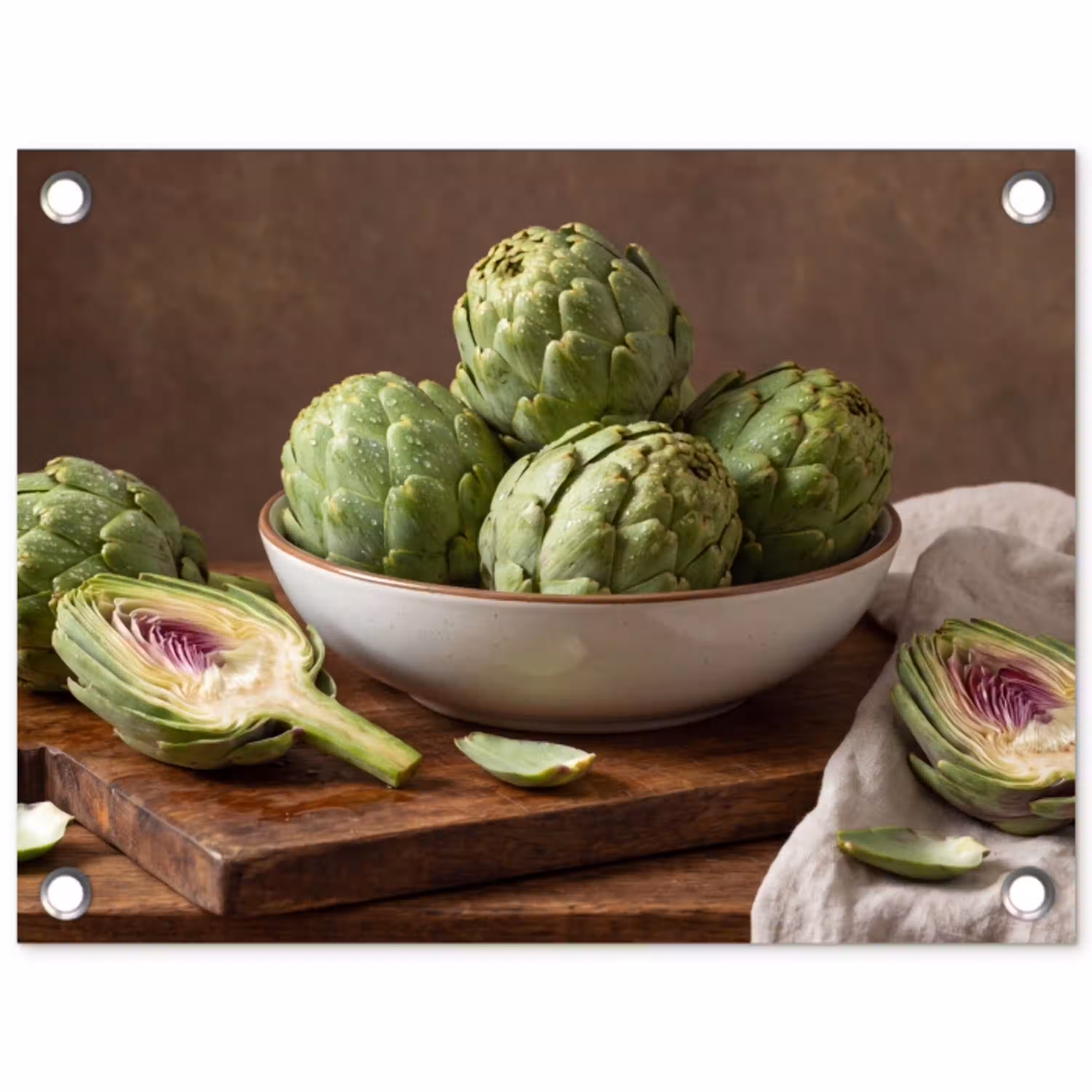 Groenten - Artisjok - Keuken tuinposter los doek klein -3d
