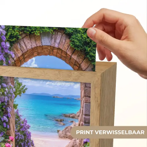 Doorkijk - Poort - Zee - Strand - Rotsen Light Box met kabel (Wandlamp) klein -USP_websiteprintNL