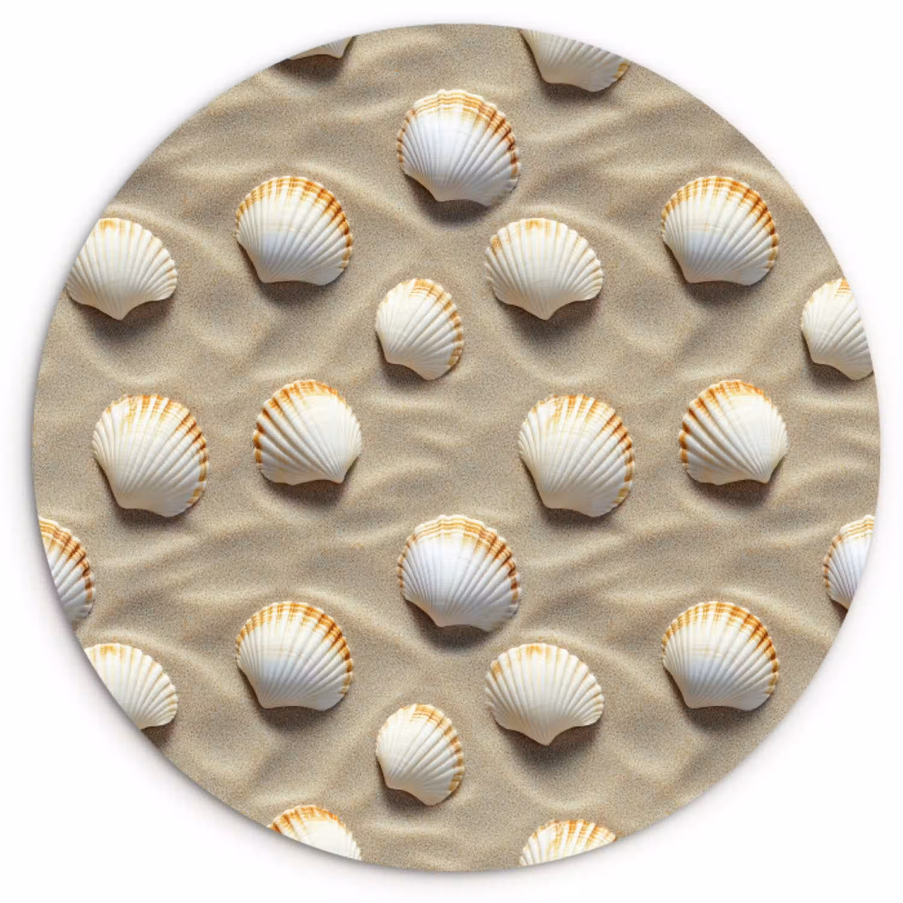 Schelpen - Zand - Maritiem Wandcirkel kunststof plaat 5mm dik klein 188 -3d